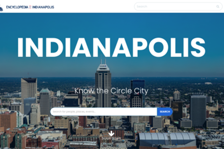 Screenshot of the Encyclopedia of Indianapolis website